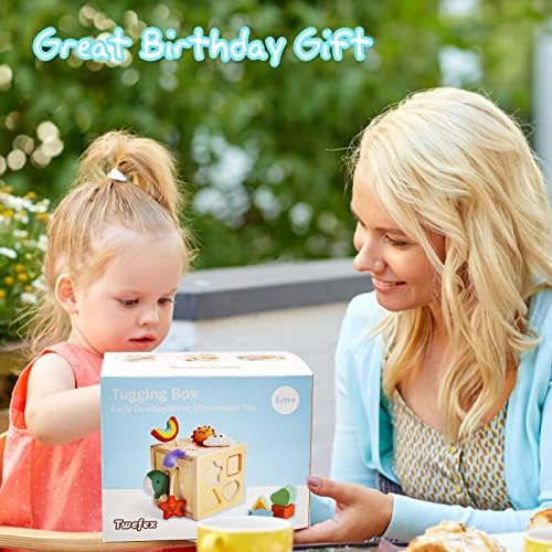 Twefex Wooden Pull String Toy for 6-12 Months