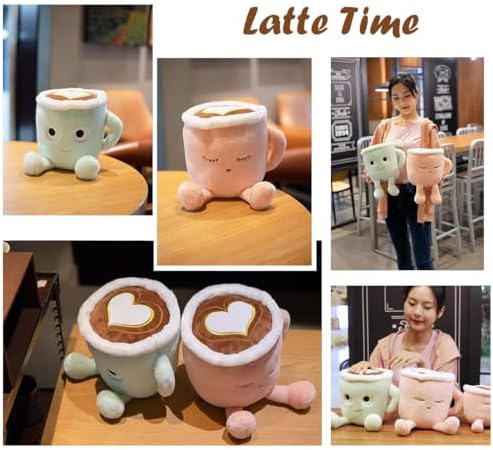 Latte Plush Pillow Coffee Cup Stuffed Toy for Kids and Adults