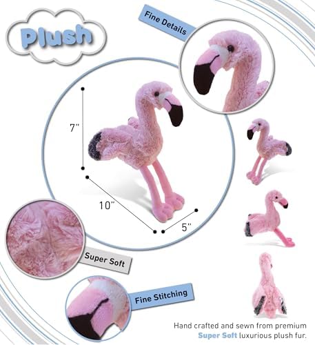 DolliBu Flamingo Plush Stuffed Animal - 8 Inch Huggable