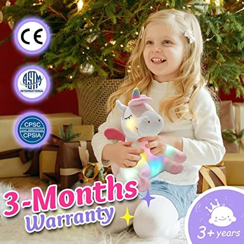 Athoinsu 12 Glowing Unicorn Plush Toy with LED Night Light