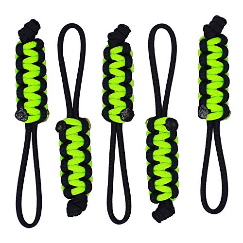 BGTV BubbasGarageTv Large Heavy Duty Paracord Zipper Pulls - Lime Green