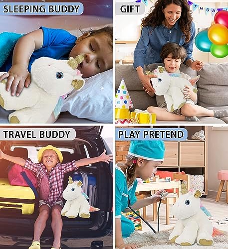 DolliBu White Gold Unicorn Plush 115 Inch