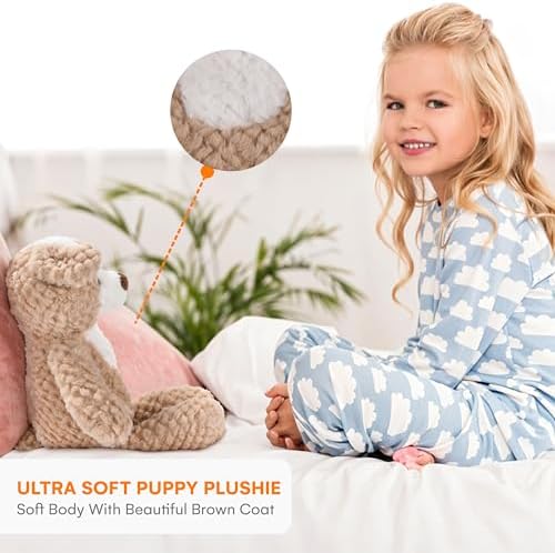 CHILDLIKE BEHAVIOR Dog Plush Toy Pillow - 15W x 10H Soft Cuddly Stuffed Animal