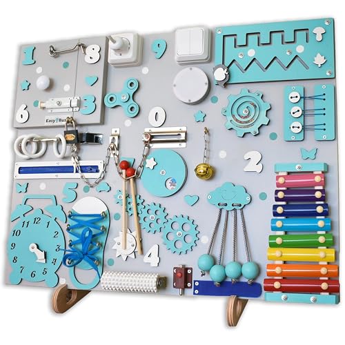 Baby Montessori Busy Board with Stand for 1-3 Year Olds