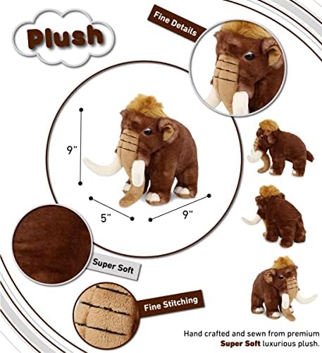 DolliBu Plush Mammoth Stuffed Animal - 9 Inch