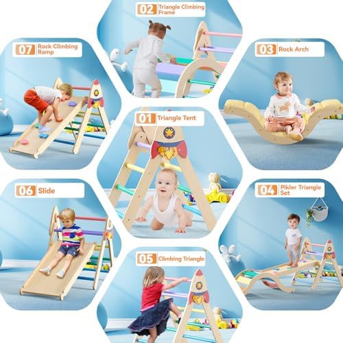 KidsBuddy Pikler Triangle Set for Toddlers 1-3