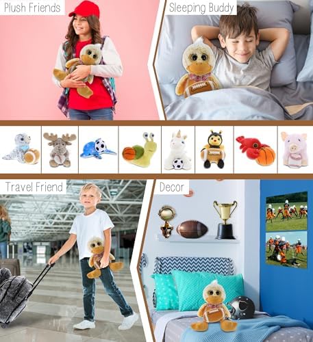DolliBu Sitting Duck Plush with Football - 9 Inches