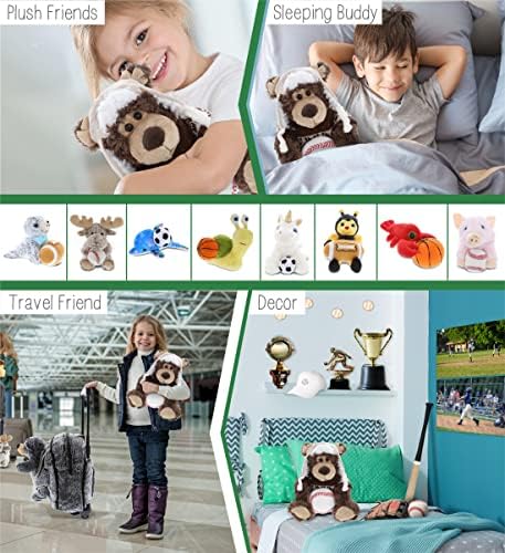 DolliBu Grizzly Bear with Clothes - 9 Inch Sports Plush Toy