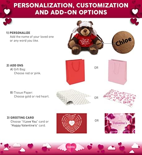 DolliBu I Love You Brown Bear Plush - 11 Inches 1