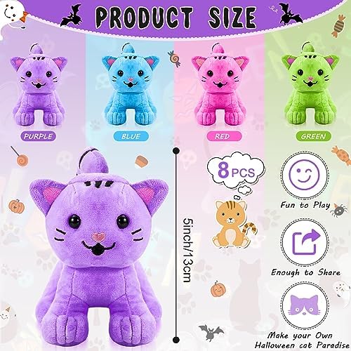 Jenaai 8 Pcs Halloween Cat Plush Set 1