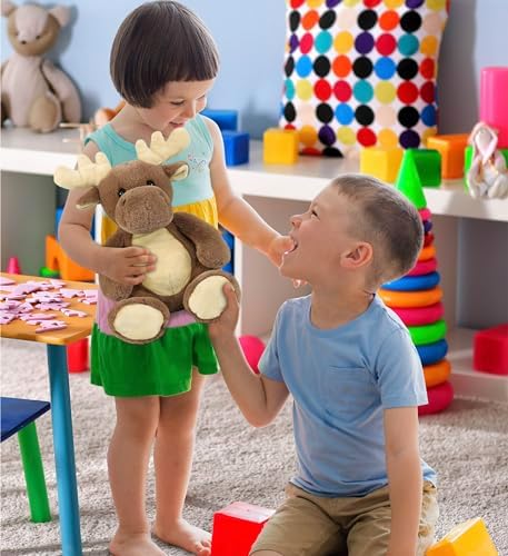 DolliBu Super Soft Moose Stuffed Animal 9 Inches