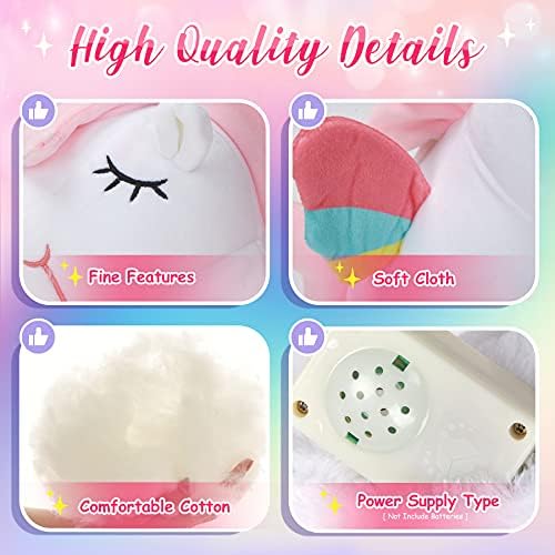 Athoinsu 12 Glowing Unicorn Plush Toy with LED Night Light