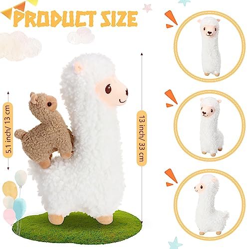 Jenaai Llama Plush Set with 4 Baby Llamas Cute Stuffed Animals
