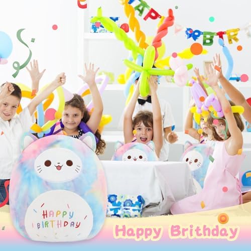 ForYoung 12 Happy Birthday Cat Plush Pillow 1