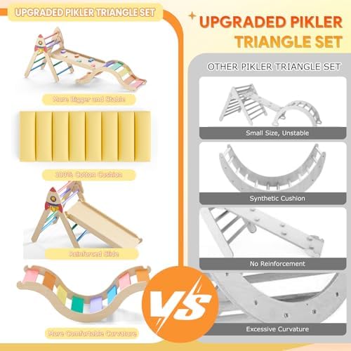 KidsBuddy Pikler Triangle Set for Toddlers 1-3