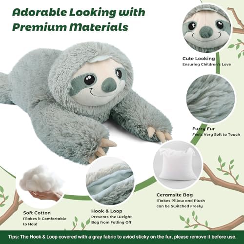 Bobbie Laxi 27 Sloth Weighted Plush Toy for Kids Adults