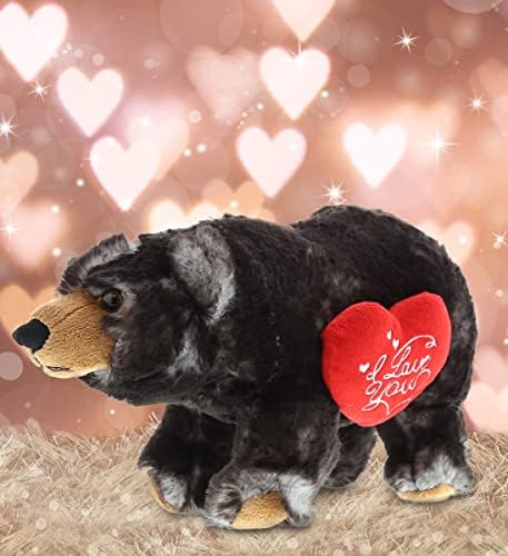 DolliBu Personalized Valentine Wild Black Bear Plush Toy