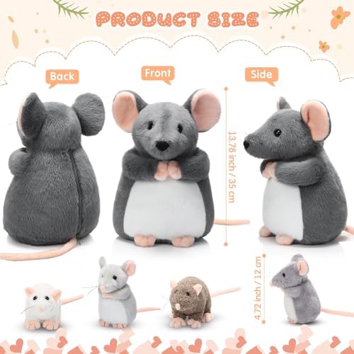 5 Pcs Mouse Plush Stuffed Animals Set