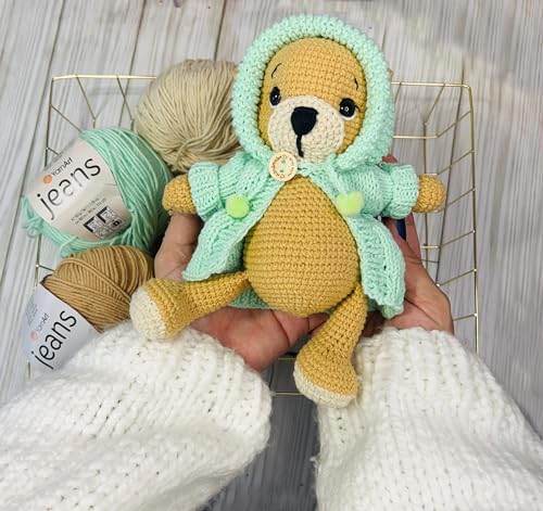 Handmade Teddy Bear Crochet Plushie Doll 10 Inches
