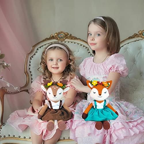 Justqunseen Cute Fox Plush Stuffed Animal Orange