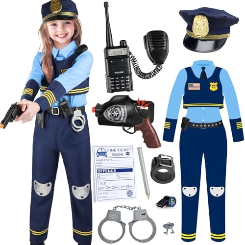YADIYA Police Costume Set for Kids 3-12