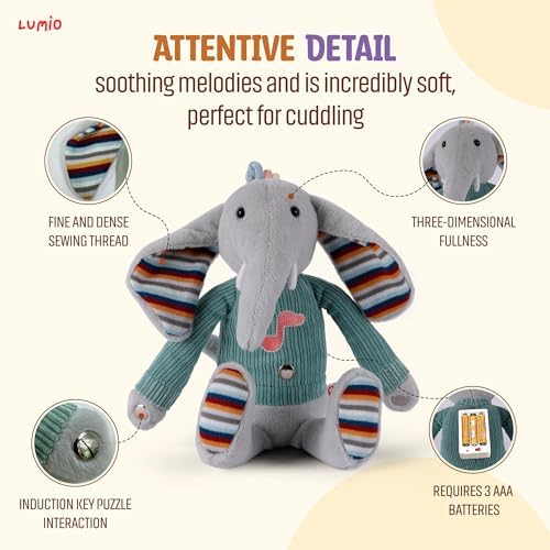 Lumio Musical Bunny Plush Toy with Lights Sounds