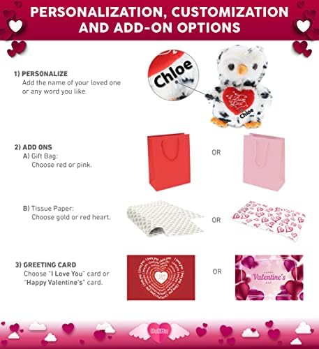DolliBu I Love You Valentine Plush Owl - Personalized Name Gift