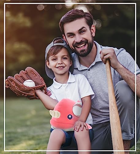 DolliBu Pink Narwhal Plush Toy with Baseball - 1175 Inch Stuffed Animal