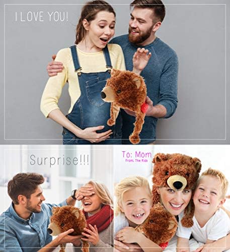 DolliBu I Love You Valentine Grizzly Bear Hat - 16 Inches