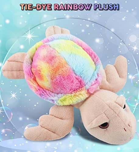 DolliBu Rainbow Pink Sea Turtle Plush Toy
