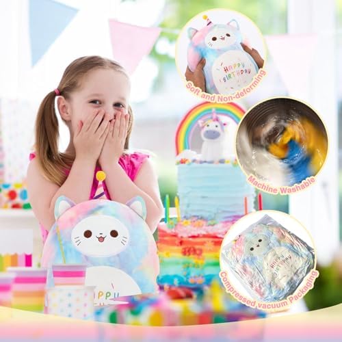 ForYoung 12 Happy Birthday Cat Plush Pillow 1