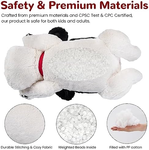 Meowtastic Black White Weighted Plush Stuffed Animal