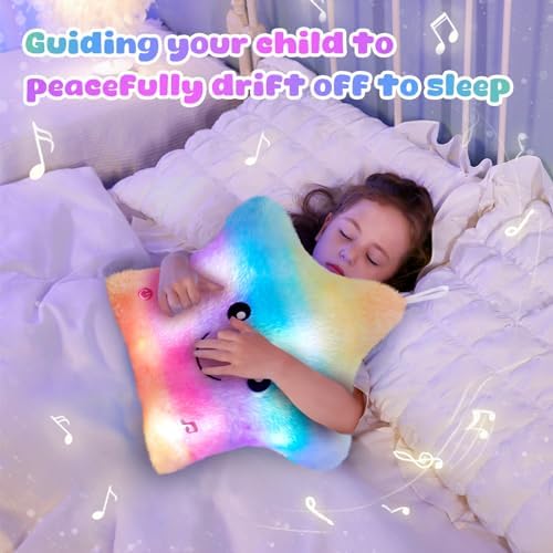 BSTAOFY 13 Inch Rainbow LED Musical Star Stuffed Animal Toy