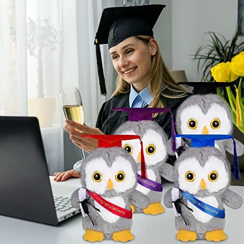 Sotiff 4 Pcs Graduation Owl Plush Toys 9 Inch