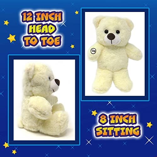 The Noodley LED Light Up Stuffed Animal Sleep Toy - 12 Inch White