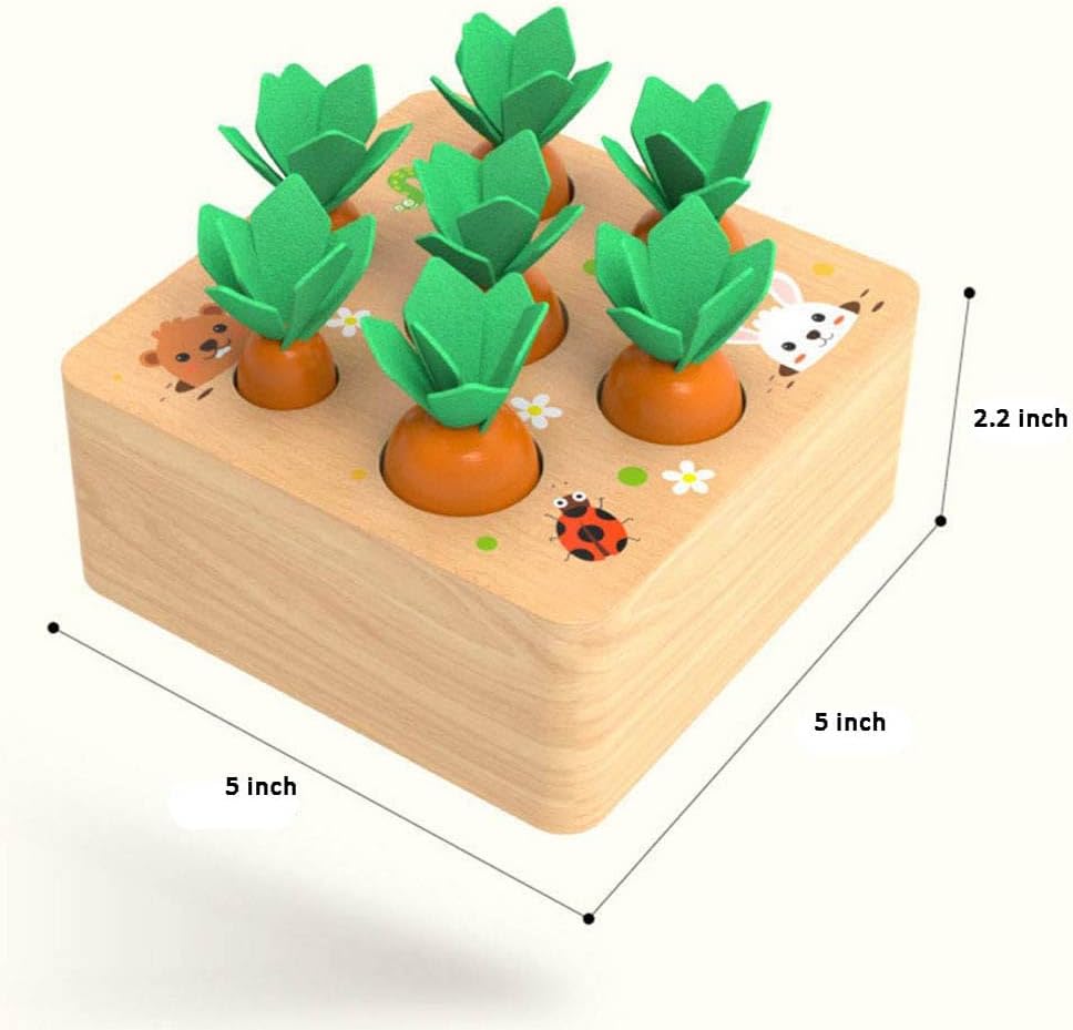 Ancaixin Wooden Carrot Harvest Toy for 6-12 Month Babies