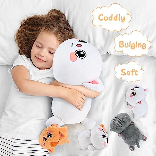 KMUYSL Plush Cat Toy Set with 4 Baby Kitties