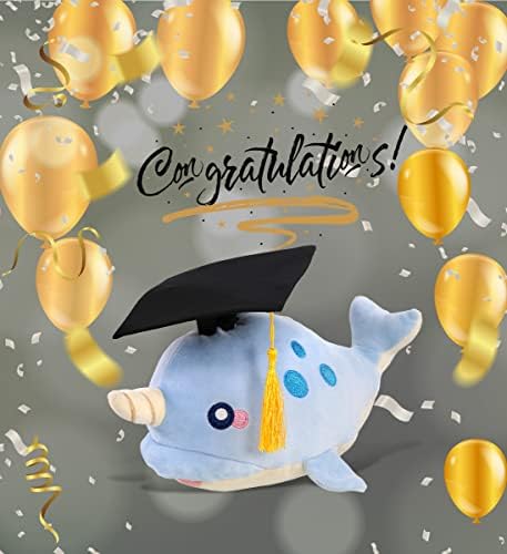 DolliBu Blue Narwhal Graduation Plush Toy - 1175 Inch 1