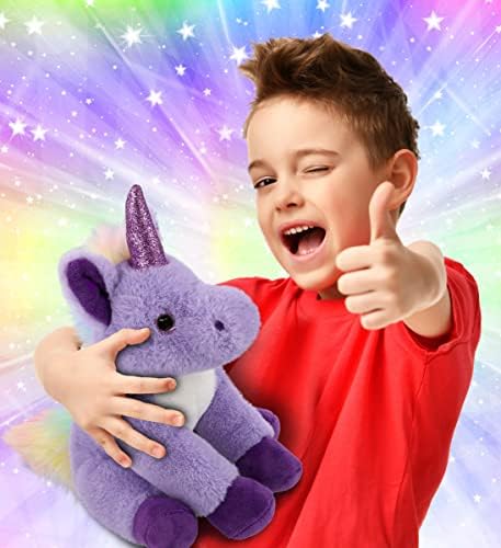 DolliBu Plush Purple Unicorn - 9 Inches Huggable Toy