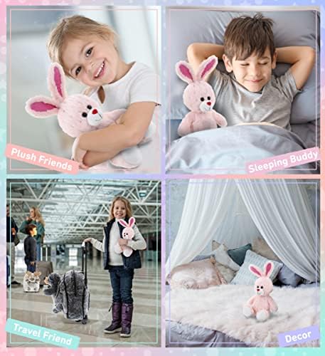 DolliBu Rose Gold Bunny Plush Toy 8 Inches