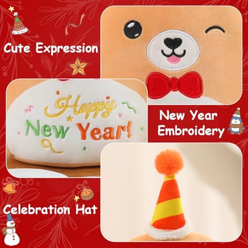 SQEQE Happy New Year Dog Plush Toy 10 Inch