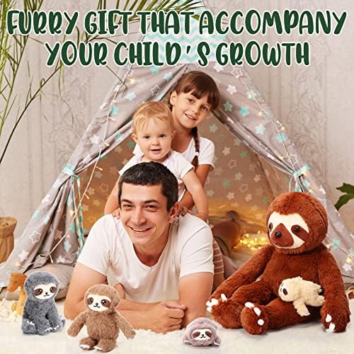 Kasyat 5 Pcs Sloth Plush Toy Set - Brown