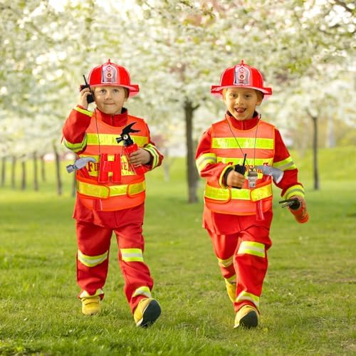 Noamus 18 Pcs Fireman Costume Kids Set