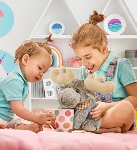 DolliBu Floppy Moose Plush - 12 Inch Huggable Toy