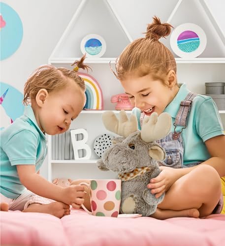 DolliBu Brown Sitting Moose Plush - 11 Inches