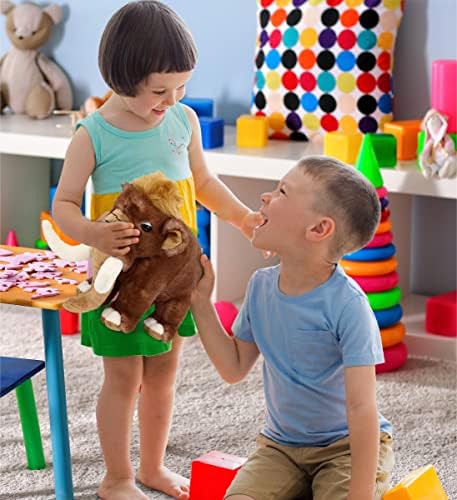 DolliBu Plush Mammoth Stuffed Animal - 9 Inch
