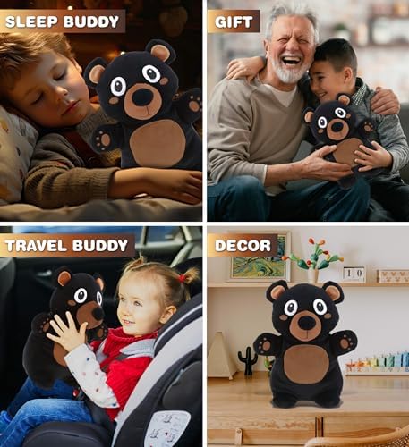 DolliBu Snug-Mooshies Standing Black Bear Plush - 10 Inches