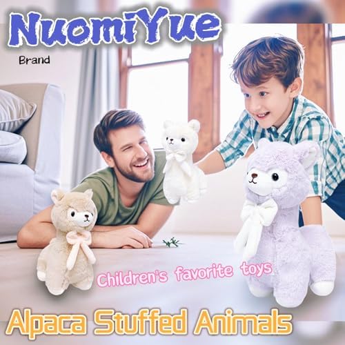 NuomiYue Brown Alpaca Plush Toy - Cute 11 Inch Llama Stuffed Animal