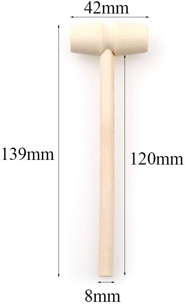 30Pcs Miniature Wooden Hammer for DIY and Seafood Shelling