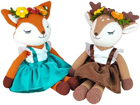 Justqunseen Cute Fox Plush Stuffed Animal Orange